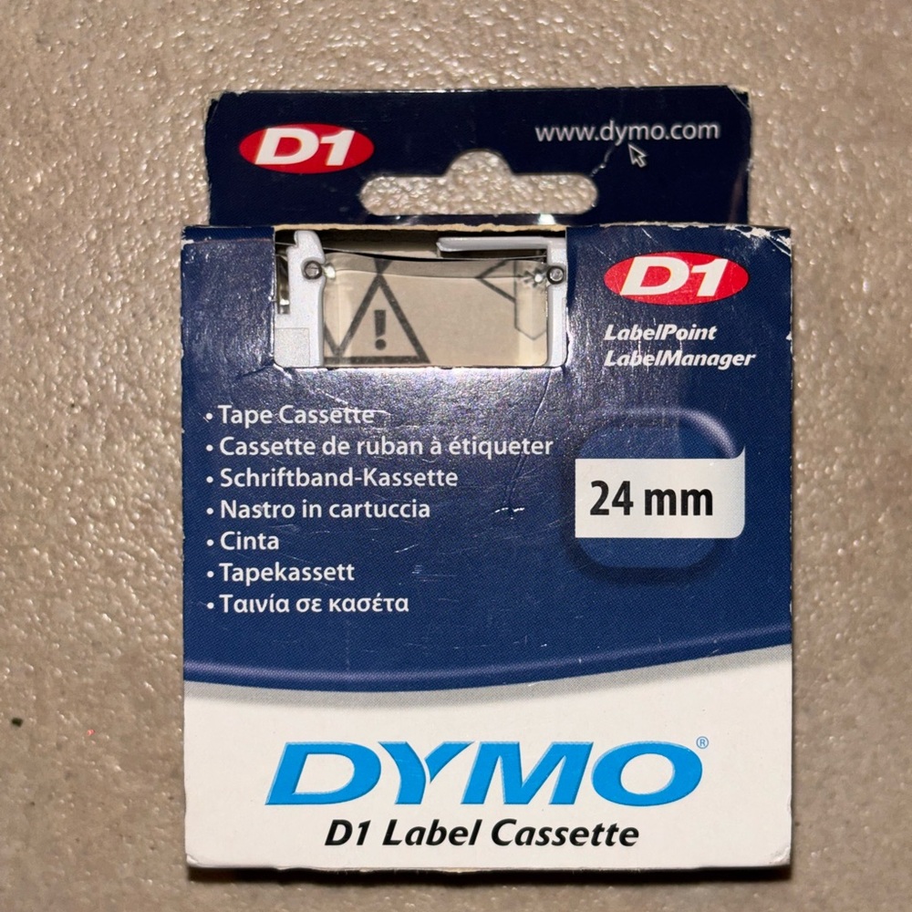 Dymo 24mm D1 Label Tape black/white 7m